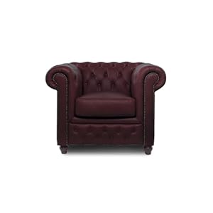 Chesterfield Brighton FT – handgemaakte lederen fauteuil/bank, 100% rundleer, 1-zits/2-zits/3-zits, kleur: antiek-bordeaux