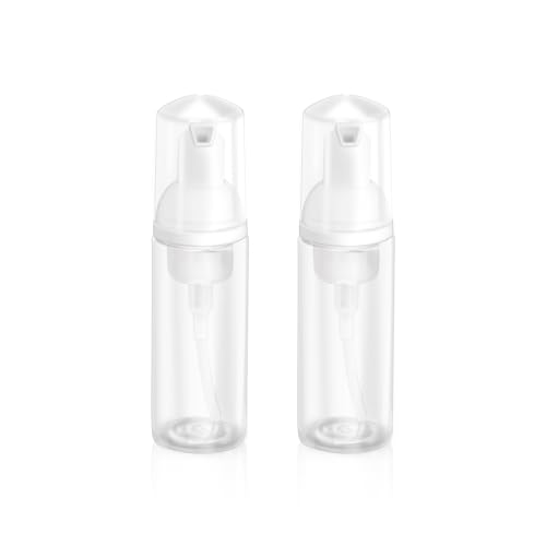 Zuihug 2oz Plastic Foam Pump Bottle Empty Bottle Travel Foaming Dispenser for Hand Soap Shampoo (2Pcs 60ml)