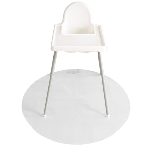 Image of S&T INC. Splat Mat for Under High Chair, Water Resistant Plastic Floor Mat, 42 Inch Diameter Round, Clear