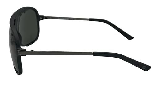 Timberland Matte Black Mens Plastic Square Aviator Sunglass Smoke Lens TB7291 2N3