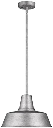 Sea Gull Lighting Barn Light-1 Light Outdoor Pendant-Weathered Pewter Finish-LED Lamping Type