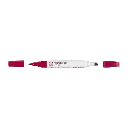 Talens | Pantone Marker 201 | Dual-Tip-Stift mit Pinselspitze und Keilspitze | Wasserbasierte, pigmentierte Tinte in 108 Pantone-Farben