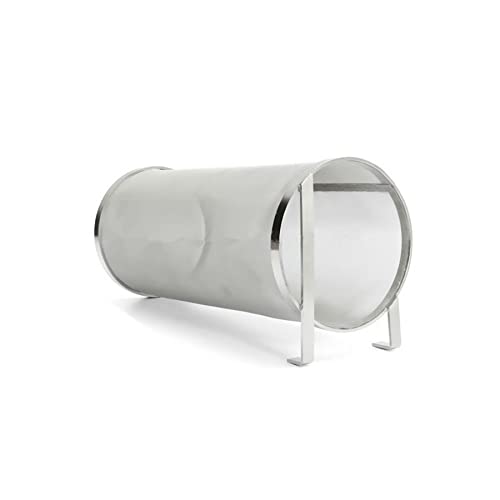 Filtro de malla de acero inoxidable de 300 micrones casero para cerveza y lúpulo con gancho cervecería colador de filtro de malla de araña de salto (15 x 35 cm)