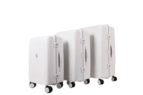 Image of Tokyo Premium Trolley Luggage, Medium-White | Medium, Zipperless trolley bag, TSA Lock, White