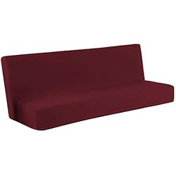 Fundas De Futon Tela WinvOx Funda de sofá plegable de 4 piezas, funda de sofá de color sólido, funda de futón de tela elástica de poliéster, funda todo incluido, cojín pequeño (D, A)