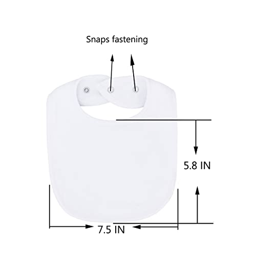 Maiwa White Terry Cloth Waterproof 7 Pack Baby Bibs With Snaps For Boy Girl Unisex, Drool ,Eating And Teething Bibs #TOP3