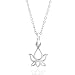 Lotus Bud Charm Sterling Silver Necklace 18" (tiny size)