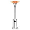 Giantex Patio Heaters for Outdoor Use, 48000 BTU Propane Outdoor Heaters with Wheels, Stainless Steel Outdoor Heat Lamp with Trip-over Protection & CSA Certified for Commercial and Household (Silver)