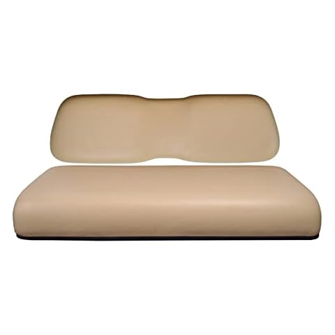 Huskey Parts Company Golf Cart Front Seat Cushion Set Beige Color for Club Car DS 2000.5 -Up Gas & Electric Models, Including Mounting Hardware and seat Hinges Cover
