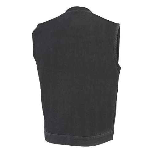Men's SOA Denim Vest w/ 1 Inside Concealed Weapon Gun Pockets (XXX-Large, Black Denim)3