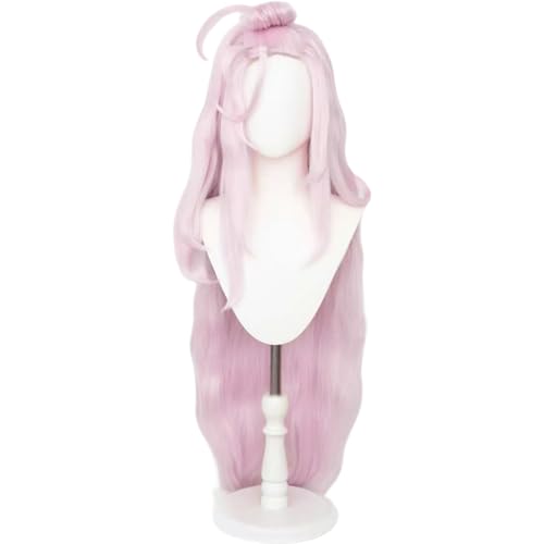 maysuwell Anime Light Pink Aino Wig Pre-Bangs Pre-Buns Long Straight Hair for Women COS Nod-Krai cosplay Wig Game Aino Wig Halloween,Christmas,Comic con,Party