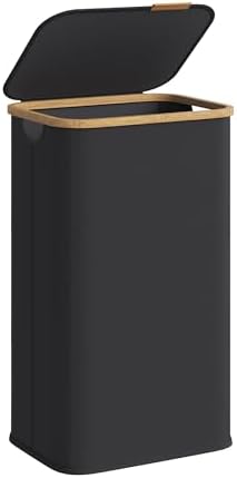 SONGMICS Laundry Hamper, Slim Laundry Basket with Lid, Foldable S...