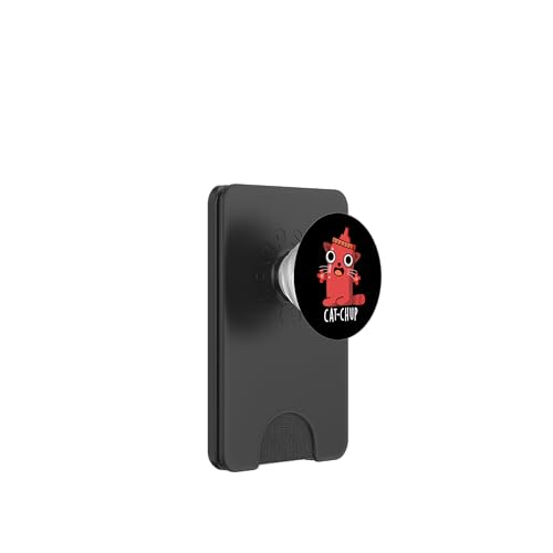 Gatto-chup Divertente gioco di parole ketchup PopSockets PopWallet per MagSafe