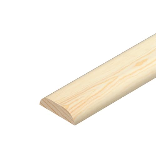34mm Wide Flat Pine Trim Moulding Beading Wooden Timber Edging Board D Shape Moulds (1, 60cm)