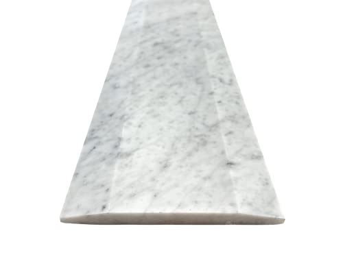Tenedos Carrara Bianco Marble Double Hollywood Floor Threshold (Marble Saddle) Polished- (6X36) #TOP5