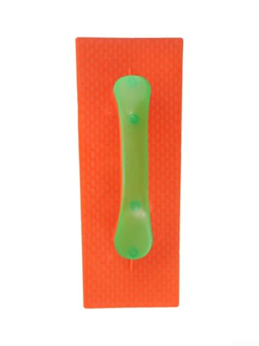 Cazzuola per intonacatura in muratura, in plastica, per finitura di cartongesso, con impugnatura ergonomica, colore arancione e verde, adatta per interni ed esterni (grande)