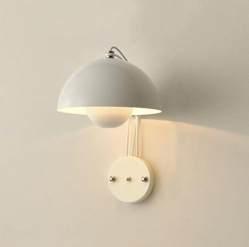 TPWEWRX Apliques de pared nórdicos modernos Macaroon Lámparas de pared sencillos E27 para Salón Dormitorio para pasillo (White)