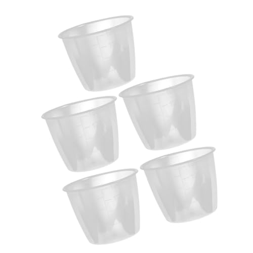 Tofficu Tazas Medidoras de Arroz y Harina de Plástico Transparente 160 Ml, Juego de 5 Unidades Pequeñas para Olla Arrocera, Recipiente Medidor Multifuncional para Cocina y Reutilizable