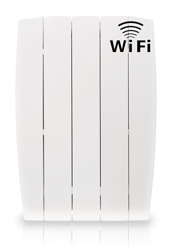 HJM Emisor Térmico Cerámico WiFi Bajo Consumo OPTIMA 500, Programación 24/7, Funciones Ahorro, Comandos de VOZ, 500W, Blanco