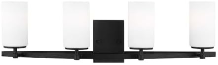 Generation Lighting 4-Light Alturas Contemporary Bath Fixture Wall Lamp Midnight Black 4424604-112 | Bathroom Light Fixture for Home Decor | Wall Sconce Vanity Light Fixture and Bathroom Accessory