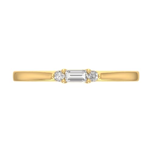 0.12 Carat Baguette Cut and Round White Diamond Wedding Band Ring in 10K Gold3