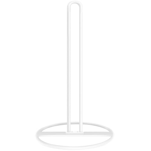 Paper Towel Holder Countertop, OBODING, Kitchen Paper Towel Stand Holder for Kitchen Organization and Storage, Paper Towel Holders for Standard and Large Size Rolls (White)