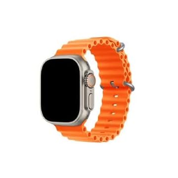 Pulseira de silicone macio HITZEE compatível com Apple Watch Band de 49 mm, 45 mm, 44 mm, 42 mm, com fivela, projetada para Apple Watch Ultra 2 Ultra Séries 9 8 7 SE 6 5 4 3 2 1, laranja