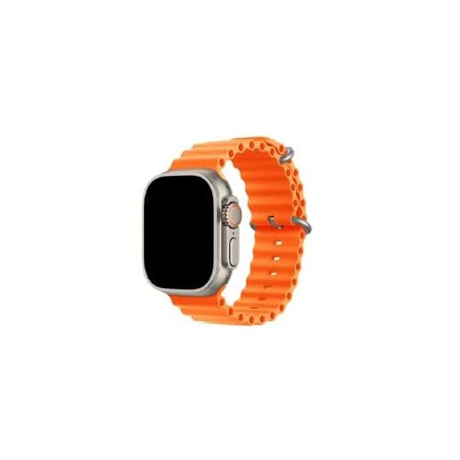Pulseira de silicone macio HITZEE compatível com Apple Watch Band de 49 mm, 45 mm, 44 mm, 42 mm, com fivela, projetada para Apple Watch Ultra 2 Ultra Séries 9 8 7 SE 6 5 4 3 2 1, laranja
