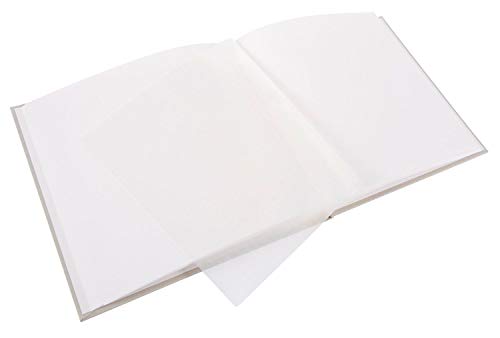 goldbuch 24823 Fotoalbum mit Fensterausschnitt, Bella Vista, Erinnerungsalbum 25 x 25 cm, Foto Album 60 weiße Seiten mit Pergamin-Trennblättern, Fotobuch aus Leinen, Sandgrau – Bild 5