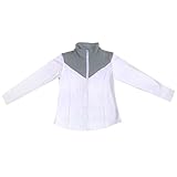 LIUHUO Girls Ice Skating Jackets Women Boys Training Figure Skating Tops Costs Fleece (Gray,Large)