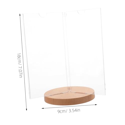 Porte menu rotatif acrylique support table bois présentoir - 2