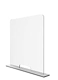 Solarplexius Cloison séparateur de Bureau Anti-Contamination Contre microbes Virus bactéries Transparent et Amovible en Polycarbonate hôpital Clinique Magasin Open Space 50X60 cm