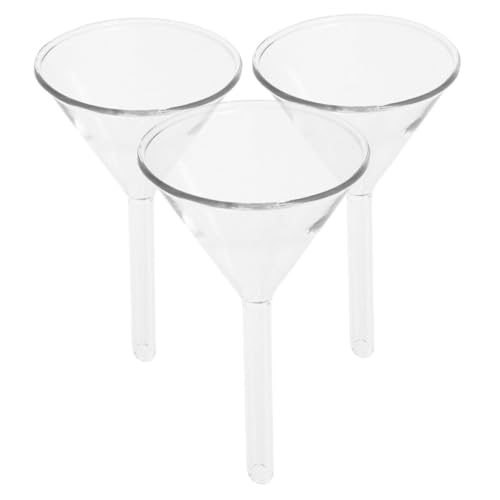 Cabilock Wide Mouth Canning Funnel Set 3pcs Glass Funnel Filter Laboratory Scientific Filling 60mm Diameter