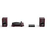 Pro-Ject Colourful Audio System 2, True Analogue HiFi Stereo System, All-In-One Hi-Fi Set including Debut EVO 2 Turntable, MaiA S3 Integrated Amplifier, and Speaker Box 5 S2 (Satin Wine Red)