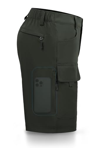 Hiauspor Men's Hiking Cargo Shorts 9"/10" Quick Dry Lightweight Waterproof for Golf Tactical Fishing Casual with 6 Pockets