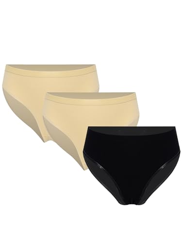 FEESHOW Kids Girls Dance Slips Ballet Briefs Gymnastics Underpants Dancer Bottoms Ballerina Underwear Nude&Nude&Black 7-8 Years