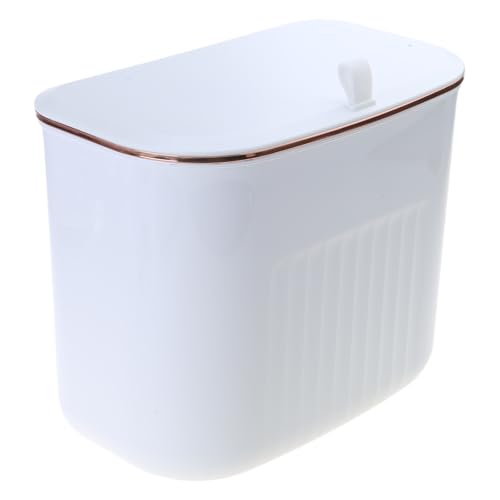 Caneca de basura rectangular con tapa para cocina y pared