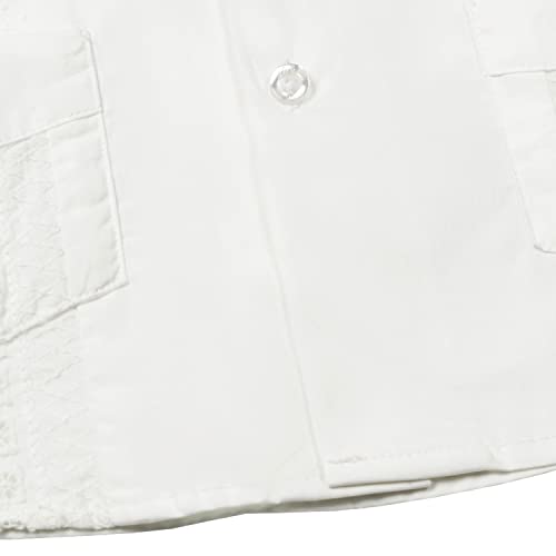Jogal Boys Guayabera Shirts Cuban Short Sleeve Casual Button Down Beach Shirt White 10 #TOP3