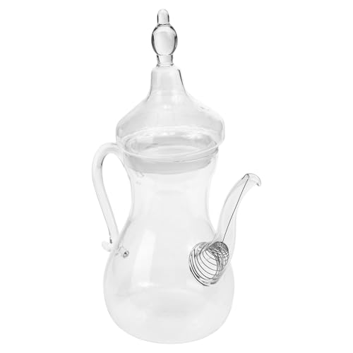 LIFKOME 耐熱ガラスティーポット 茶こし付き 飲みやすいハンドル付き 花茶 果実茶 茶対応 ガラス製ティーサーバー リラックス用おしゃれ茶