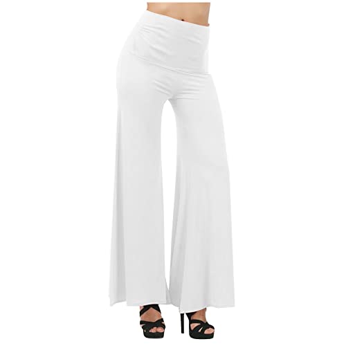 SMIDOW High Waisted Palazzo Pants for Women Casual Wide Leg Flare Leggings Loose Flowy Lounge Trousers