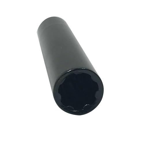 Image of 4.5 inch 7 Splined Tuner Spiked Lug Nut Socket Key, 4.5 Inch Spike Lug Nut Key Tool Adapter for Splined Lugs, 2 inch Tuner Lug Nut Socket, Black