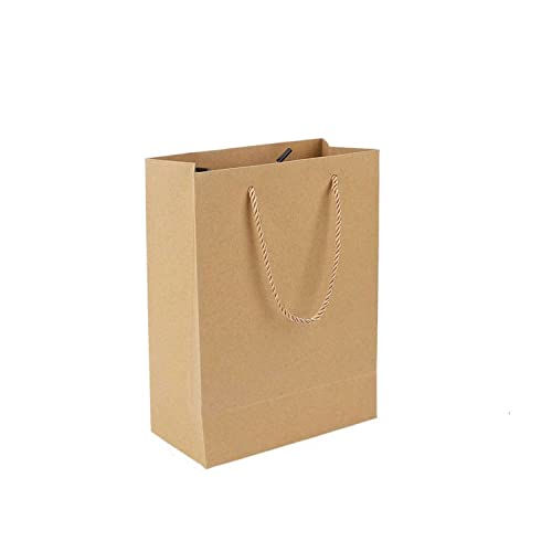 10 Sac Kraft 25X20X9cm, Pochette Cadeau, Sac Poignée, Sac Papier, Anniversaire de Sacs Papier, Bonbon ​Pochette Papier, avec poignées tressées pour bonbonnières, emballage, transport,vente au détail Cover