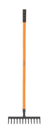 Image of Spanco Heavy Duty Garden Rake (10 Teeth) with Long Handle for Quick Clean Lawn | Garden Leaf and Garbage Hand Cultivator | Garden Rake for Grass (SWHR-130)