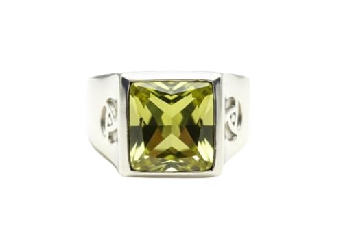 Image of Choose Your Color Mens Bold Ring 925 Sterling Silver Gemstone Wedding Engagement Statement Ring Birthstone Solitaire Jewellery Ring Sizes 4, 5, 6, 7, 8, 9, 10, 11, 12, 13,
