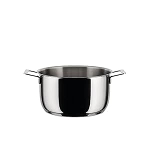 A Di Alessi, “POTS & PANS”, Casserole with two handles in 18/10 stainless steel mirror polished,3 qt 12 ¾ oz