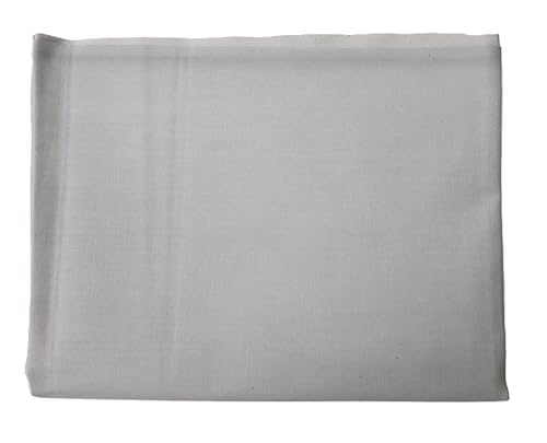 Image of Pure Cotton Poplin Unstitched Fabric 2.2 Meters x 32 Inches Solid Colour Cloth Material for Women's Saree Skirts, Petticoats, Pyjamas, Patiyala Pants, Salwar Etc. (Metallic Grey)