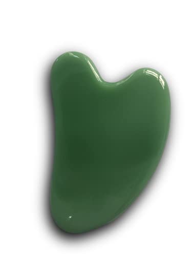 Gua Sha Facial Tool - Nature Jade Stone Guasha Massage Tool - Nature Jade Stone for Scraping Facial and SPA guasha Tool for face - Heart Shape Jade Trigger Point Treatment on Face