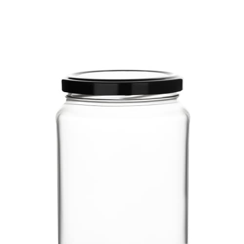 Image of SAND DUNE Storage Glass Jar Set, Transparent | BPA Free | Storage Jar Containers /Barni for Kitchen for Aachar Pickle, Dry Fruits and Spices (750 ml, Pack of 6)