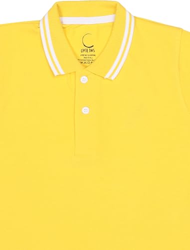 Image of Cotton Polo T-Shirt for Kids Boys Girls Half Sleeve, Regular Fit Tees for Boys Collared Casual Tshirts | Soft & Breathable Biowash Fabric | Half Sleeve