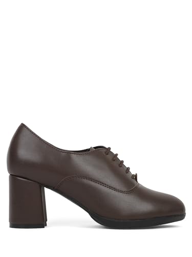 Image of ELLE Women's Classic Block Heel Pumps with lace-up